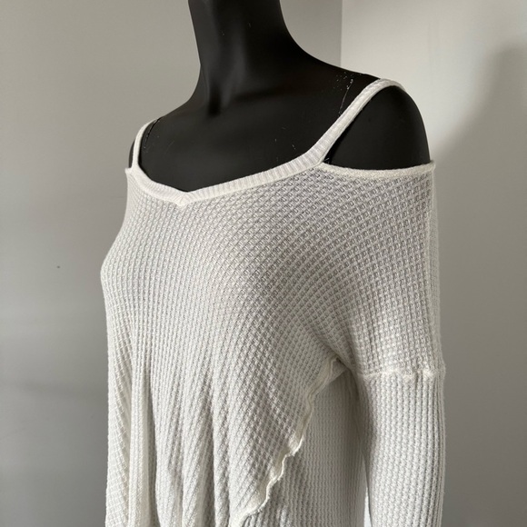 Free People Cold Shoulder Thermal Top - Ivory - Size S - Picture 5 of 8